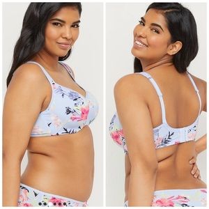 Cacique Tropical Lightly Lined Balconette Bra 44 H